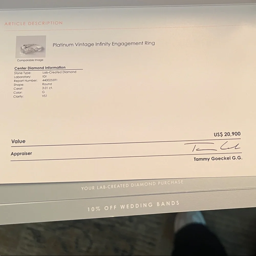 3-carat Diamond Engagement Ring - Picture 3 of 12